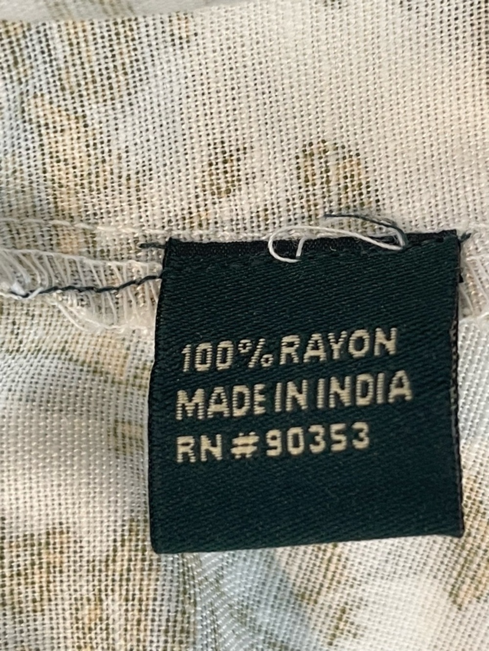 Sleeveless White Dress with Olive Green Botanical Print - Picture 8 of 10